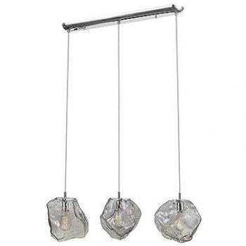 SCHULLER LIGHTING Lampada a Sospensione A Barra Diritta, Cromo, Fumo, 3x E27