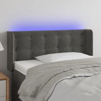 Día y Noche Cabecero con LED de terciopelo gris oscuro 103x16x78/88 cm