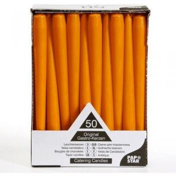 50 orange Leuchterkerzen Ø 2,2 cm 25 cm