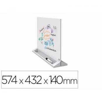 Nobo Glass Desktop Dry Wipe Magnetic Whiteboard White Desk Divider