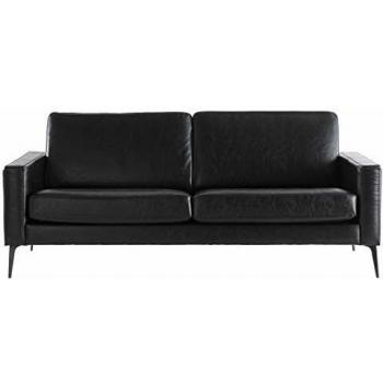 Divano PU vintage 3 posti nero