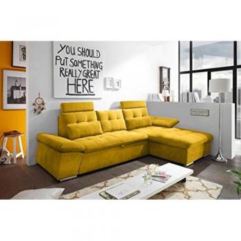 Nalo modernes Sofa mit Bettkasten und zwei Kopfstützen in verschiedenen Farben