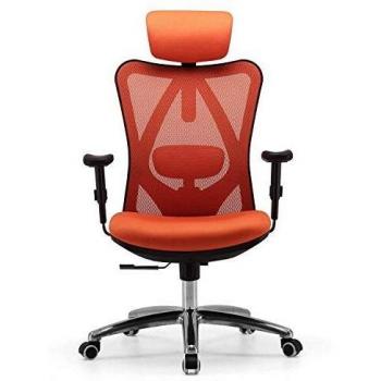 Sedia Arancione SIHOO Studio Rete Schienale Alto