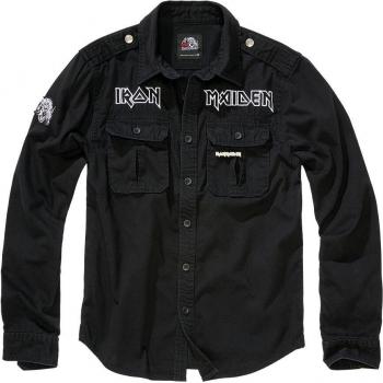 Iron Maiden Langarmhemd – Vintage Shirt „Eddie“ – Größe 4XL – Herren – Schwarz – Lizenziertes Produkt