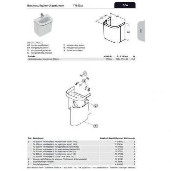 Portail d'armoire Ideal Standard Dea B 500 mm revêtement gris clair laqué – HWB‑US