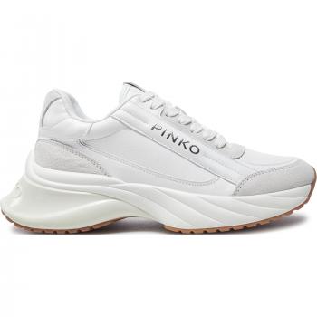 Baskets Pinko Ariel 07 – Basse en cuir blanc à lacets, femme