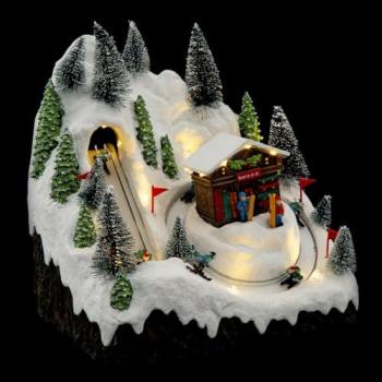 Feeric Lights & Christmas – Villaggio di Natale 19 LED, Sci e Trasformatore