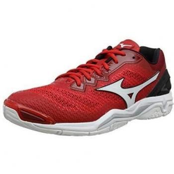 Mizuno WAVE STEALTH V Handball Shoes, Unisex, Red (Tomato/White/Black 62), 8 UK (42 EU)
