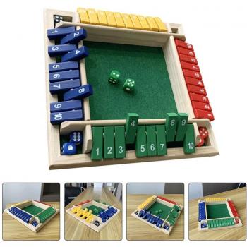 Juego de mesa de madera para 4 personas