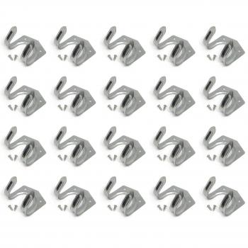 20 Double Metal Storage Wall Hooks for Garden Shed Garage Tool Organization