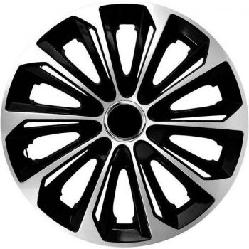Ensemble de 4 Enjoliveurs NRM 14 Universels en ABS Noir/Argent