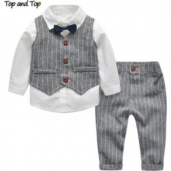 Conjunto de Invierno para Niños: Camisa, Chaleco, Pantalones y Corbata (3 piezas)
