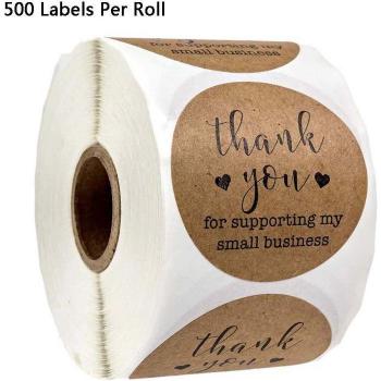 Kraft Thank You Stickers for Business