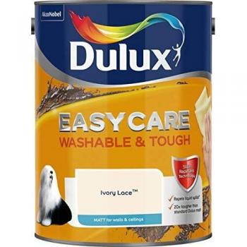Dulux Easycare Washable & Tough Matt Emulsion Paint, Ivory Lace, 5 Litre