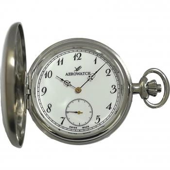 Swiss Made Aerowatch 55831 Pocket Watch – Men's White Edition