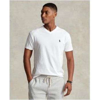 Custom Slim Fit V‑Neck Ralph Lauren Tee – White L