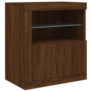 Sideboard with LED Lights Cupboard Highboard Storage Cabinet Sonoma Oak vidaXL