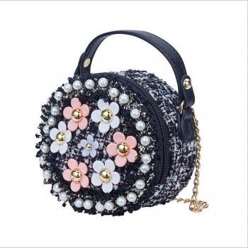 Flower Bead Shoulder Bag for Little Girls