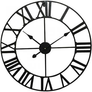 Wanduhr 60 cm analog Schwarz