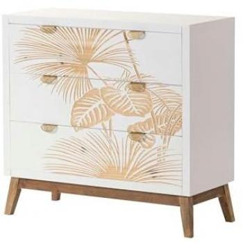 Comoda Madera Talla 3 Cajones 80x34x76 Cm