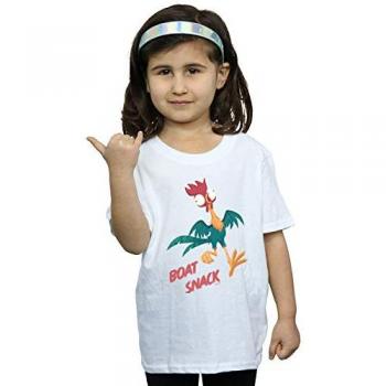 Mädchen T-Shirt Disney Moana Boot Snack, 9–11 Jahre, Baumwolle, weiß