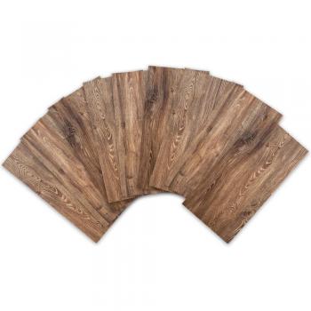 Pegatinas de pared autoadhesivas de PVC, diseño madera marrón oscuro, 20x10cm, 9 unids