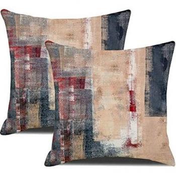 Copertura Cuscino Arte Astratta – Rosso/Grigio, 50x50 cm (Pack 2)