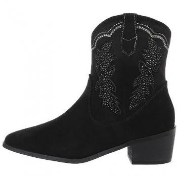 Ital-Design Damen Western-Boots Schwarz