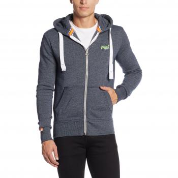 Sudadera SUPERDRY Orange Label con Cremallera, Ropa Interior de Deporte para Hombre, Azul (Navy Gritkux), 2XL