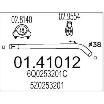 MTS Tuyau d'échappement 01.41012 pour VW, SKODA, SEAT