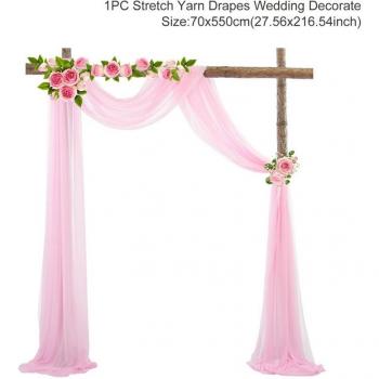 Decoración de Novia con Cortina Drapada Cristalina