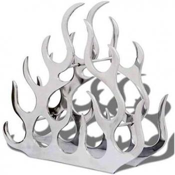 Botellero de sobremesa para vino capacidad 11 botellas plateado