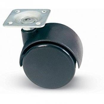 4 Roues Nylon Gemellaires 50 mm avec Plaque