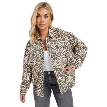 Veste 100% Coton Yours Curve Motif Animal 48 Brun