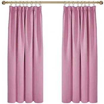 Deconovo Pink Blackout Curtains 66 x 54