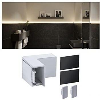 Paulmann 78409 LumiTiles Zubehör Profil Top Abdeckung Innenecke 4cm Telegrau