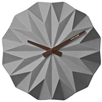 Origami‑Keramik Wanduhr Karlsson – mattes Grau, 27 cm