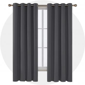 Deconovo Kinderzimmer Vorhang 183x117cm Dunkelgrau 2er Set