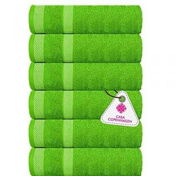 Ensemble de 6 serviettes de toilette en toile vert Citron Casa Copenhagen Solitaire sans hand towel