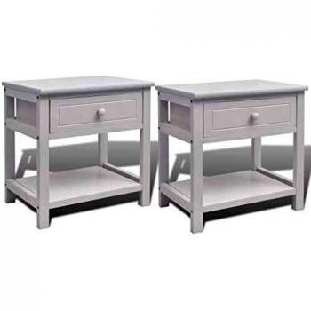Comodini 2 pezzi in Legno Paulownia Bianchi