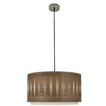 Alexandra Suspension 1xe27 Bois Foncé, Cuir, Regx40x40 cm