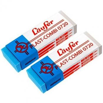 Läufer Plast-Radierer 01400, 46x20x9mm mit Kartonmanschette