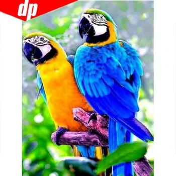 Atelier Diamant DIY 5D – Portraits Ronds d'Animaux & Oiseaux Strass (20x30 cm)