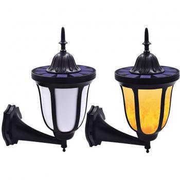 Waterproof Solar Wall Light with Flickering Flames