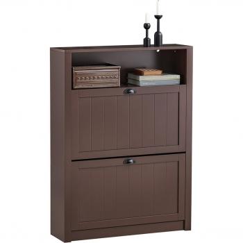 SoBuy Schuhschrank FSR87, braun, mit Zusatzfach