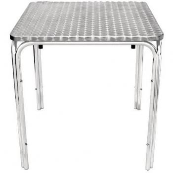 Table Carrée Bolero 700 mm – Plateau en Acier, Cadre Aluminium