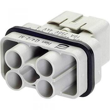 HARTING Insert mâle Han® Q Han Q 4/2 M-c 09 12 006 3041-1 4 + 2 + PE à sertir 1 pc(s)