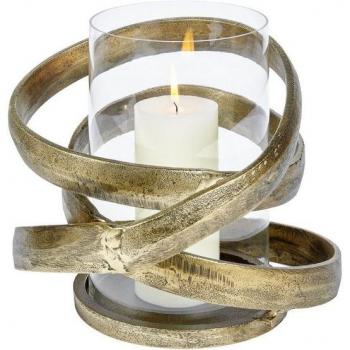 Aluminium Windlicht Lombardo mit Glas