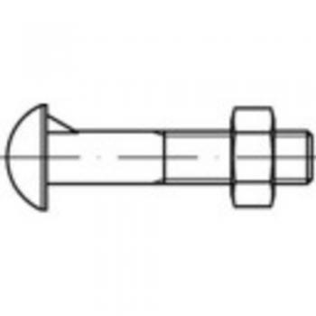 M12 Halbrundschrauben mit Nase 30 mm Außensechskant DIN 607 Stahl 100 Stück