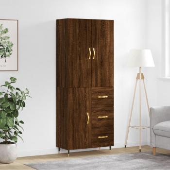 VidaXL Hochboard Eichen-Optik Braun 69,5x34x180 cm mit 1 Tür und 3 Schubladen